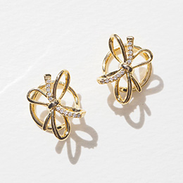 ラウンドメタルイヤリング