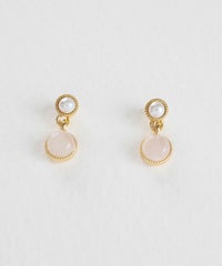 ナチュラルストーンとパールのチタンポストピアス【MUK Dreamy stone】