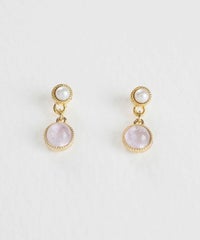 ナチュラルストーンとパールのチタンポストピアス【MUK Dreamy stone】