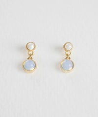 ナチュラルストーンとパールのチタンポストピアス【MUK Dreamy stone】