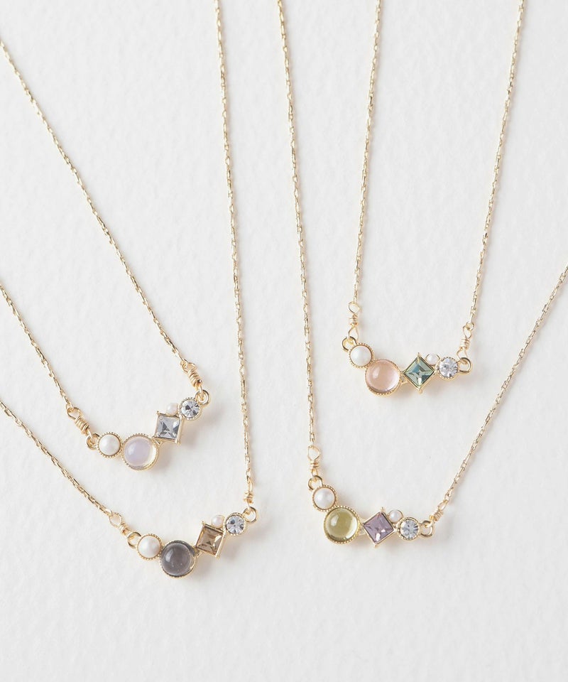 ナチュラルストーンとビジューのプチペンダント【MUK Dreamy stone】