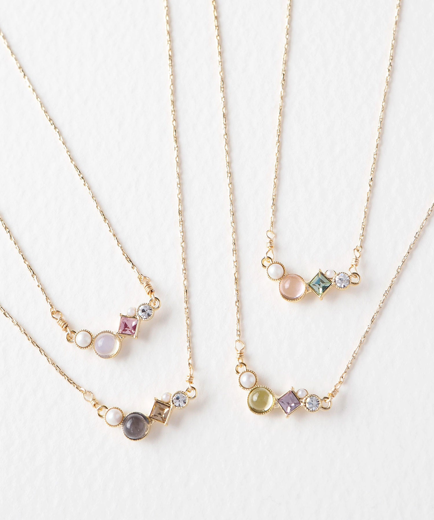 ナチュラルストーンとビジューのプチペンダント【MUK Dreamy stone】