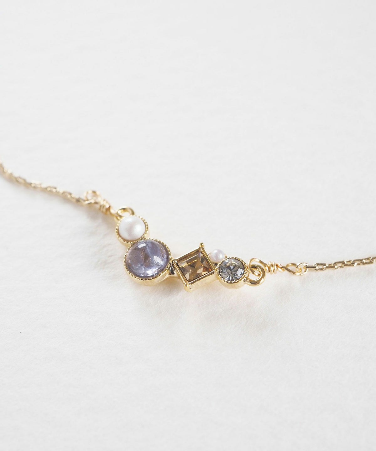 ナチュラルストーンとビジューのプチペンダント【MUK Dreamy stone】