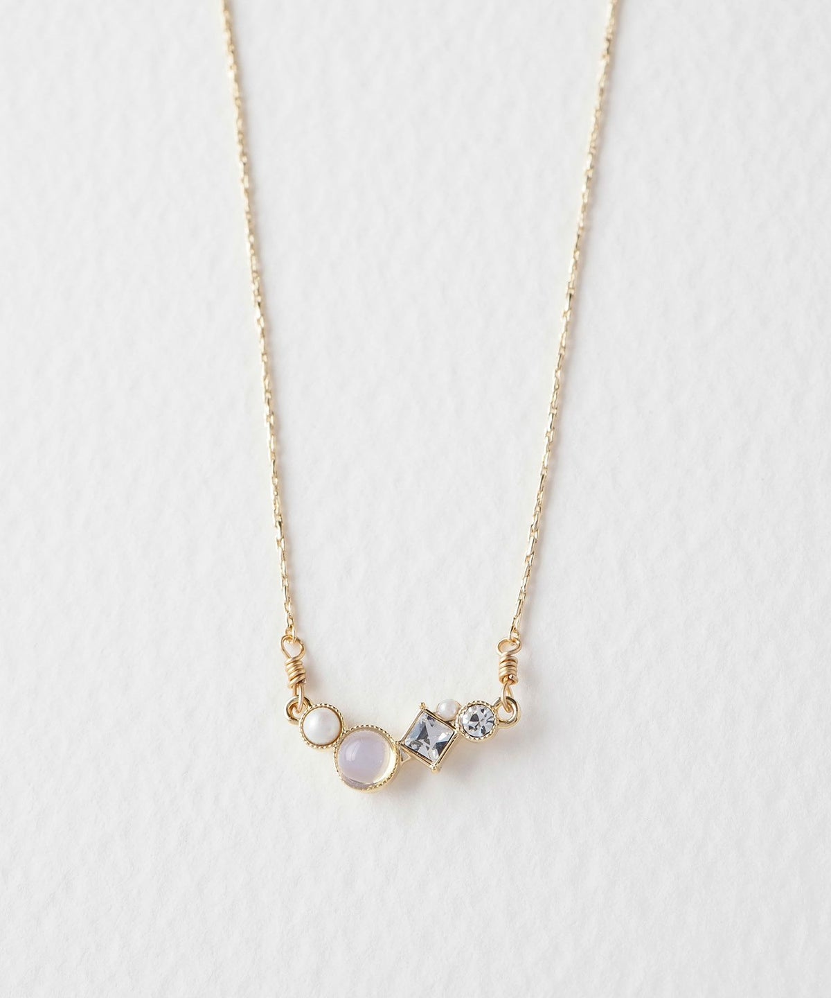 ナチュラルストーンとビジューのプチペンダント【MUK Dreamy stone】