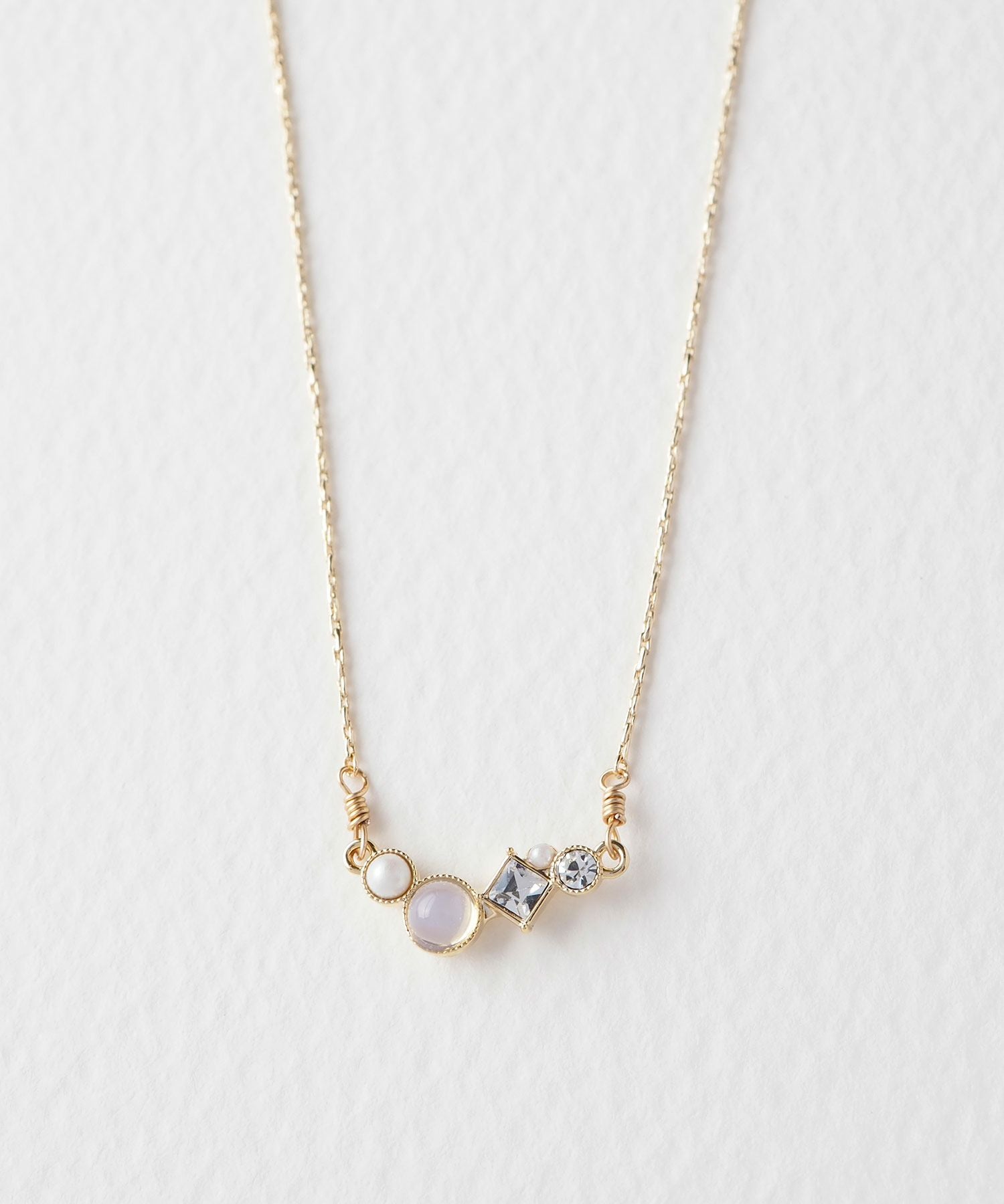 ナチュラルストーンとビジューのプチペンダント【MUK Dreamy stone】