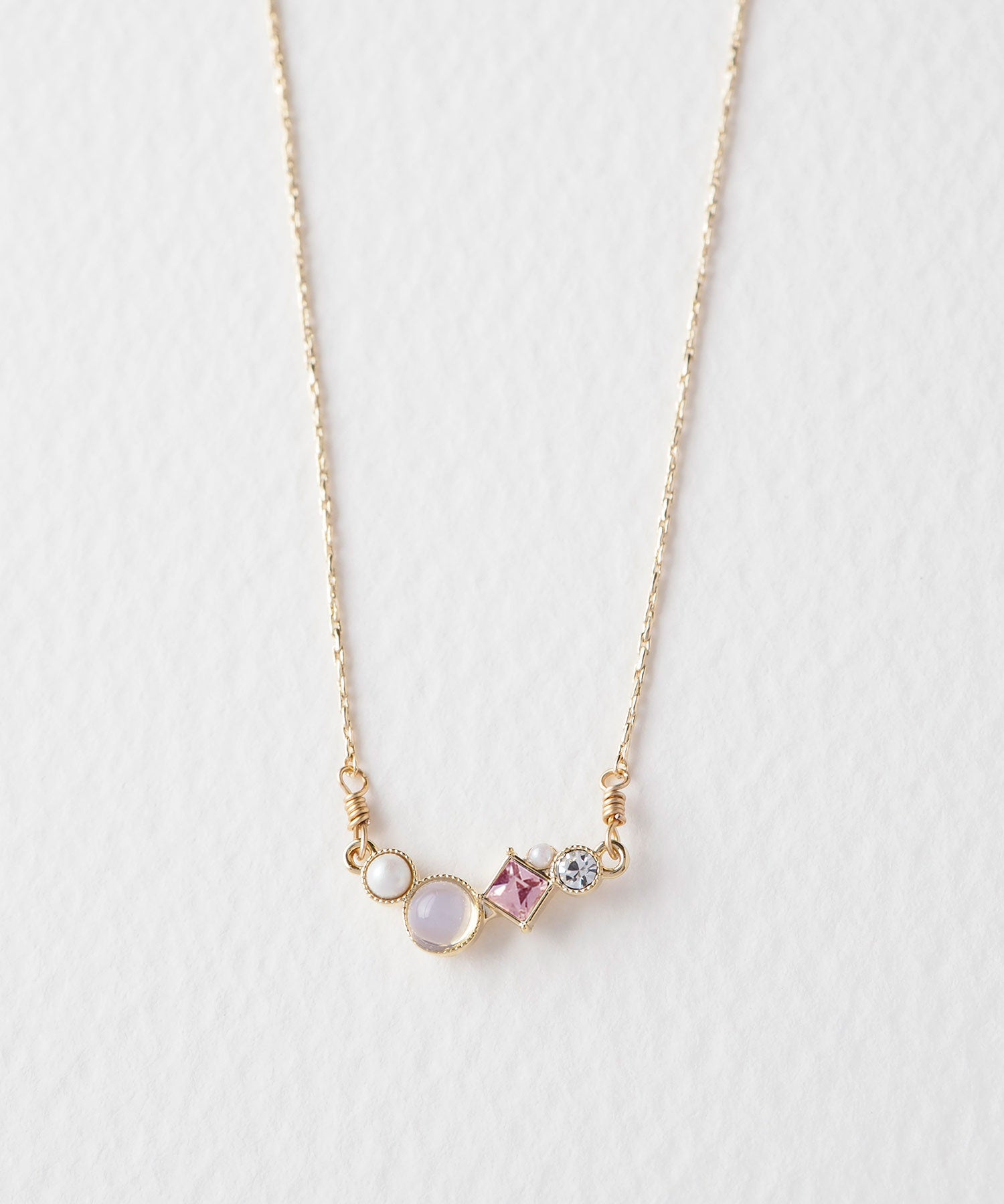 ナチュラルストーンとビジューのプチペンダント【MUK Dreamy stone】