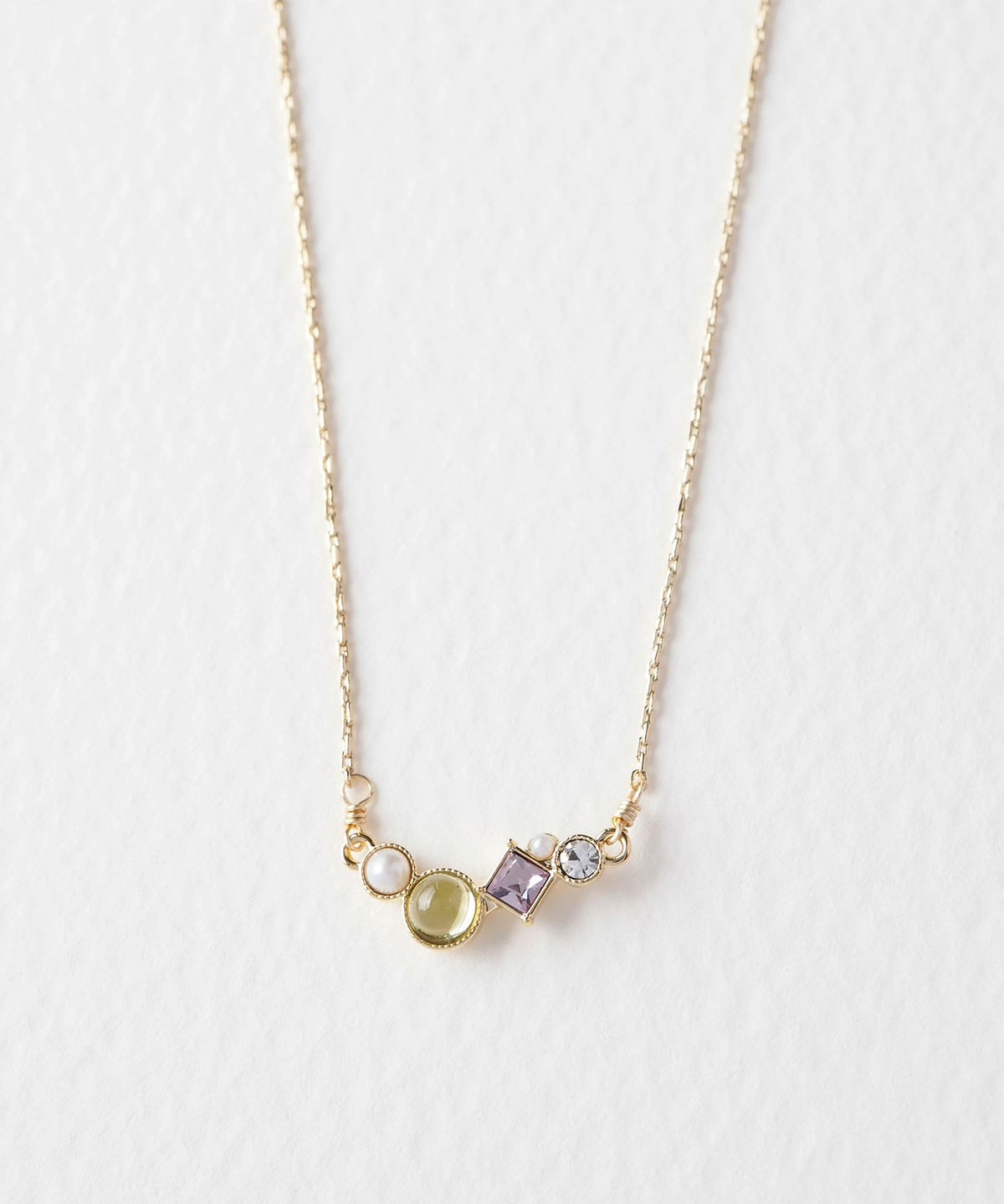 ナチュラルストーンとビジューのプチペンダント【MUK Dreamy stone】