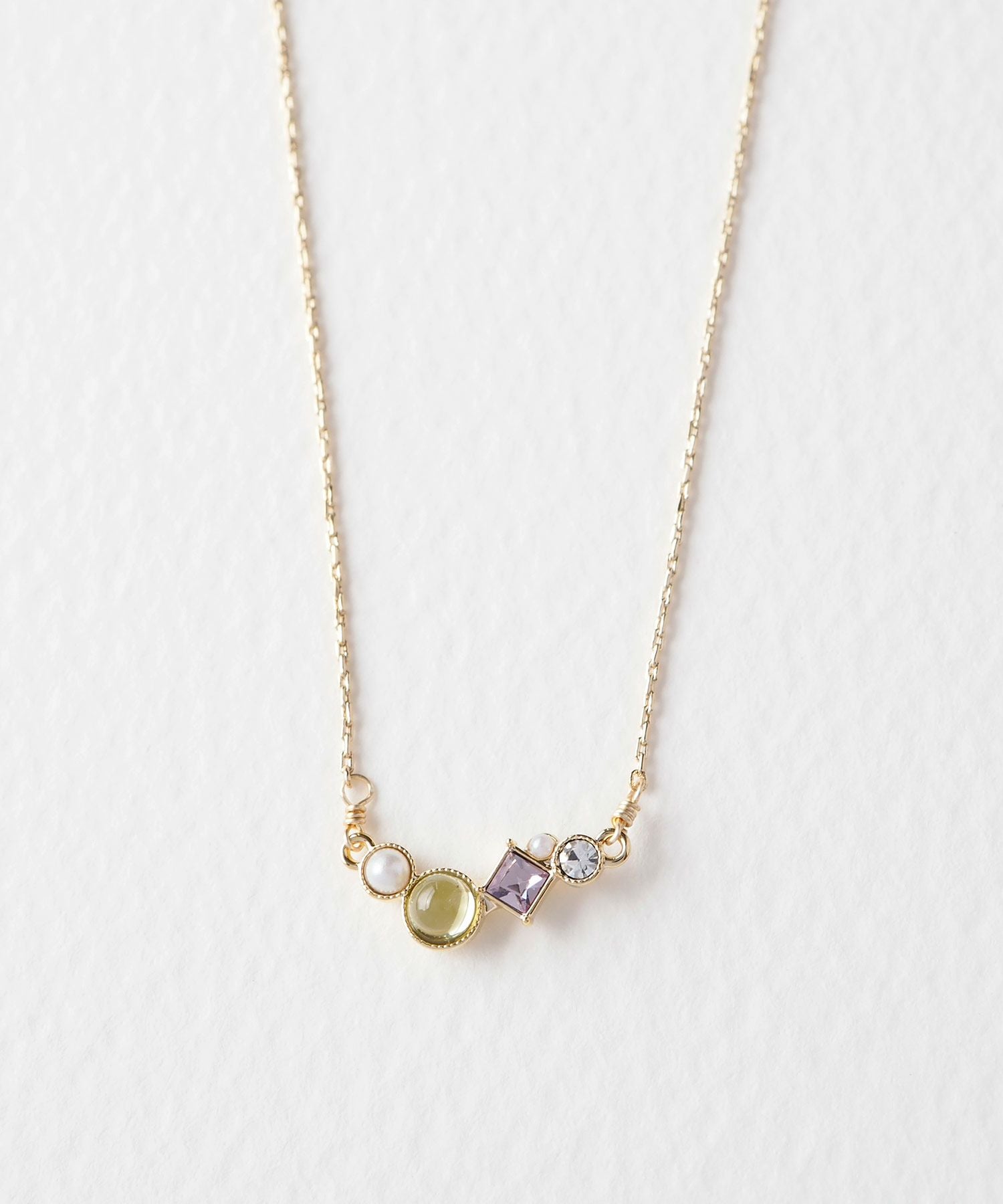 ナチュラルストーンとビジューのプチペンダント【MUK Dreamy stone】