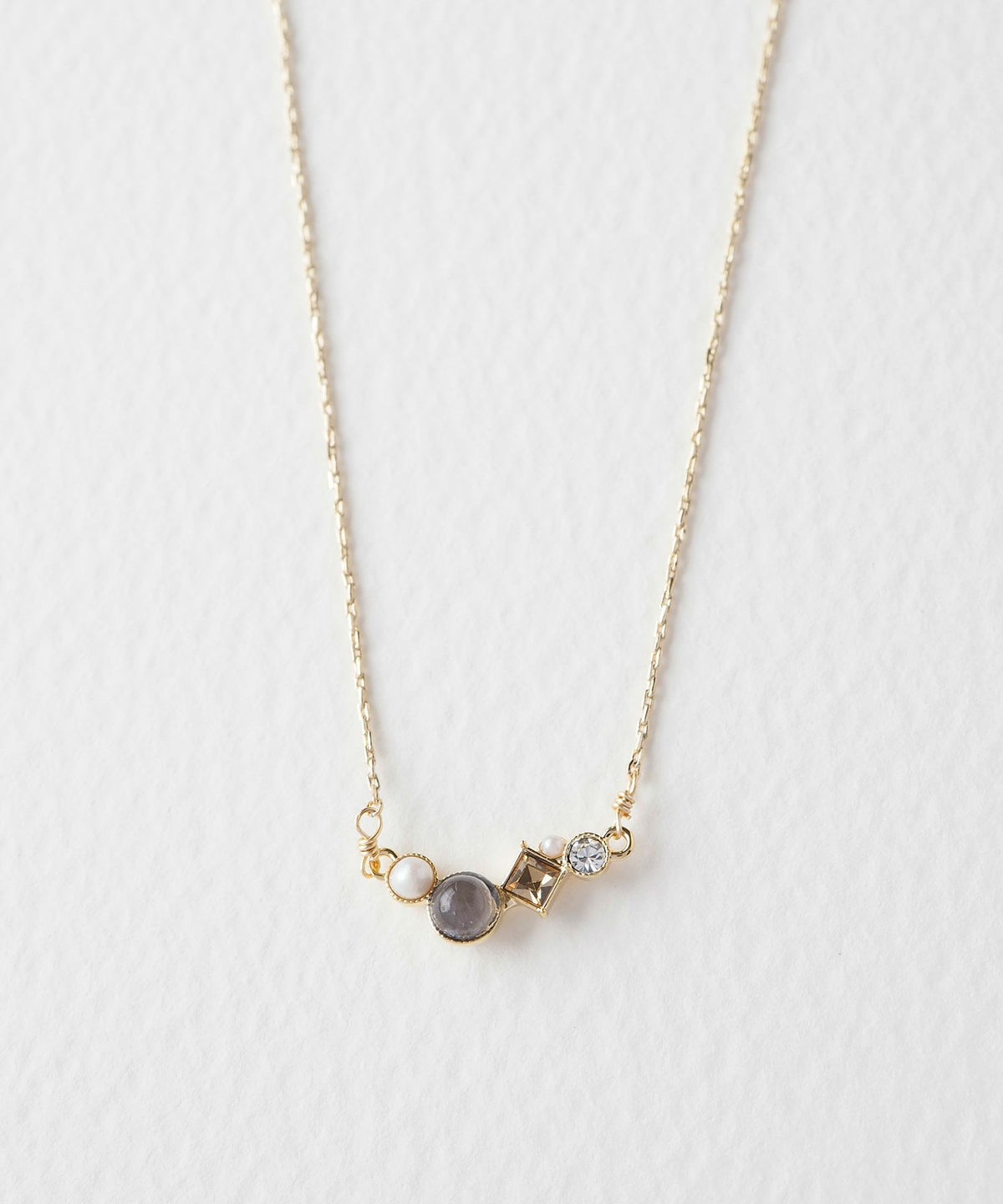 ナチュラルストーンとビジューのプチペンダント【MUK Dreamy stone】