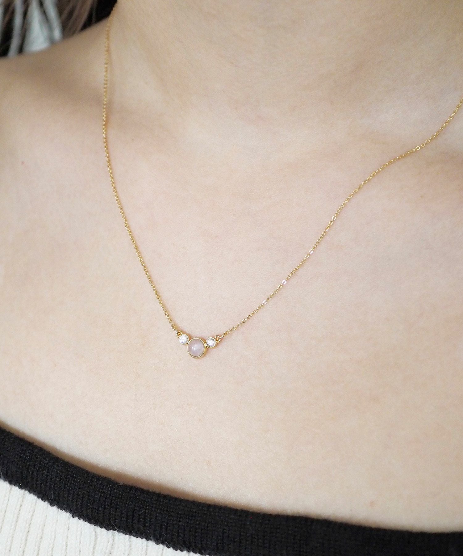 ナチュラルストーンとクリスタルのプチペンダント【MUK Dreamy stone】