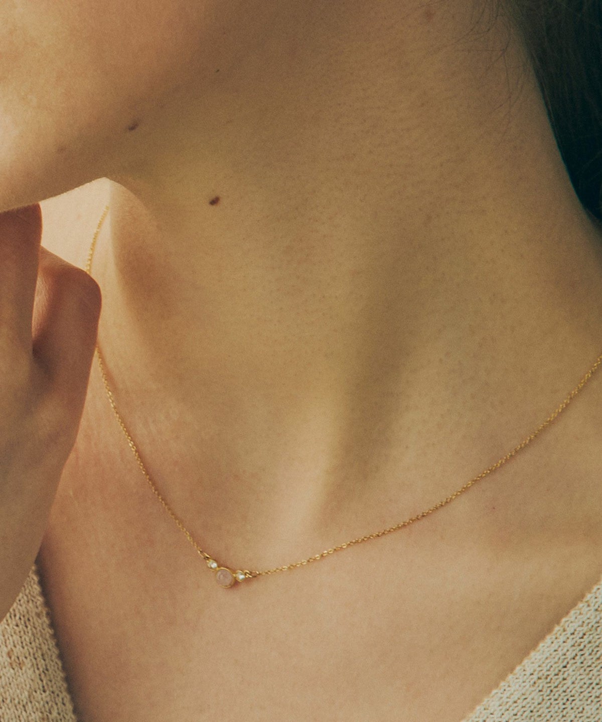 ナチュラルストーンとクリスタルのプチペンダント【MUK Dreamy stone】