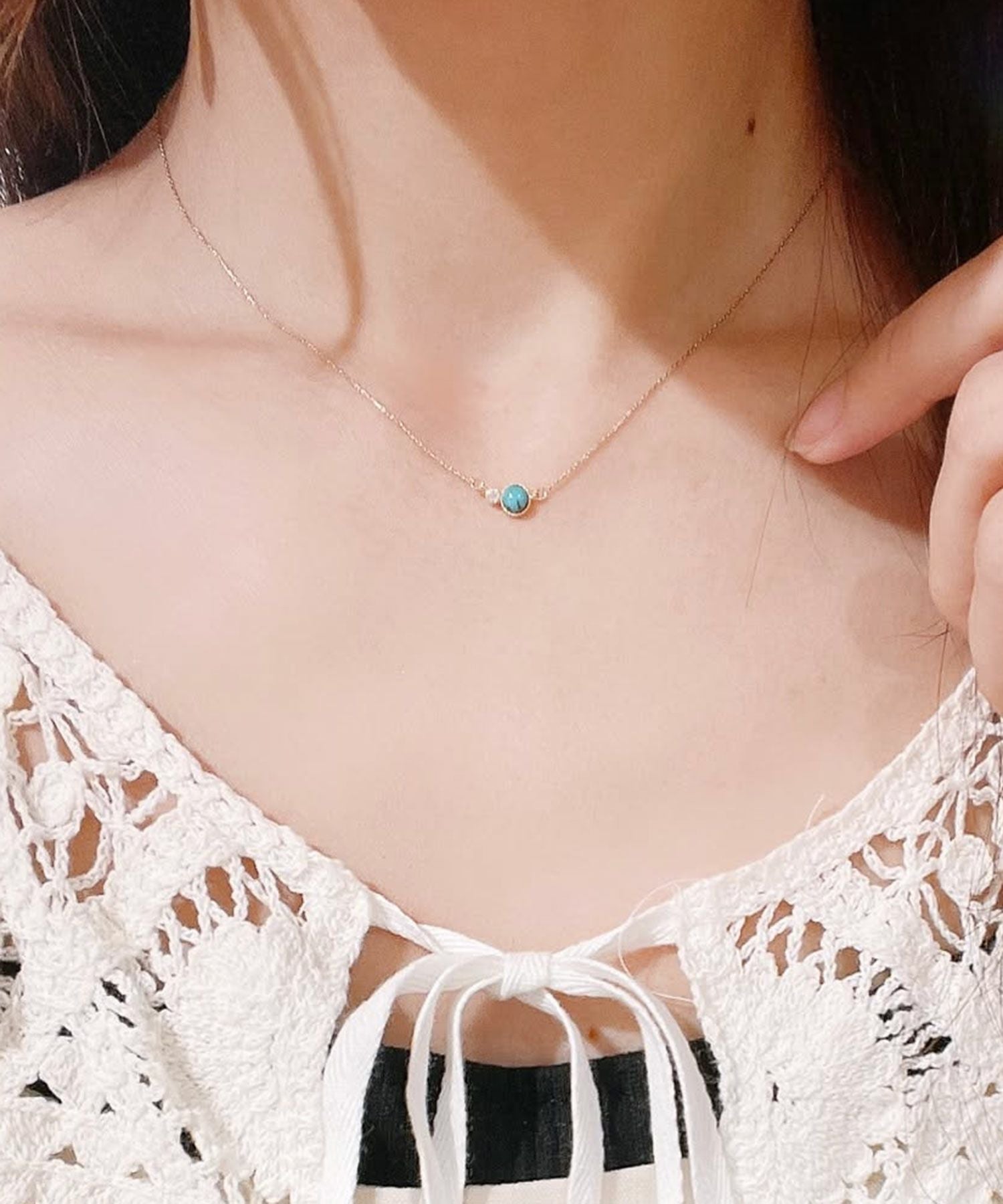 ナチュラルストーンとクリスタルのプチペンダント【MUK Dreamy stone】