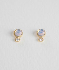 ナチュラルストーンとクリスタルのチタンポストピアス【MUK Dreamy stone】