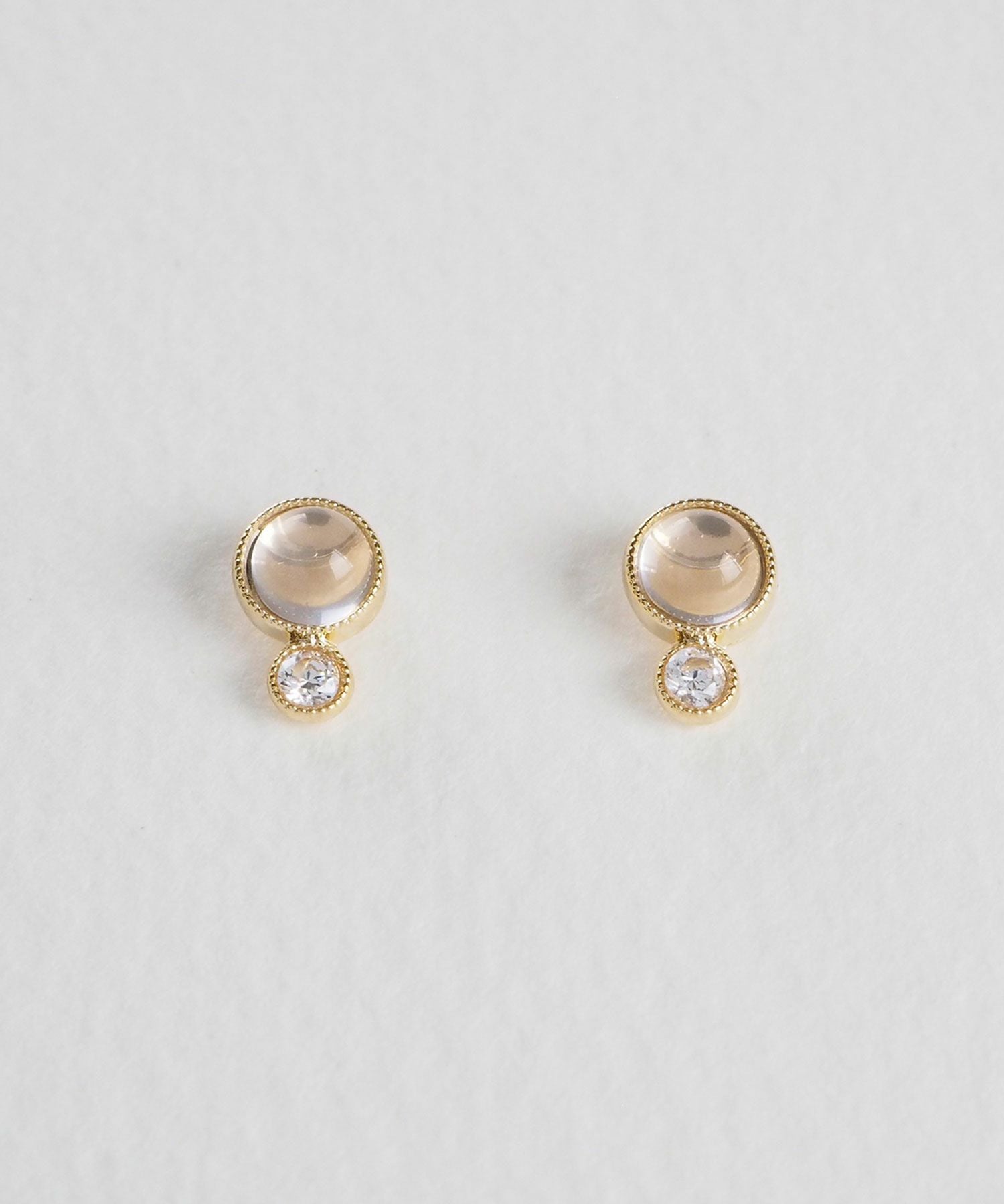 ナチュラルストーンとクリスタルのチタンポストピアス【MUK Dreamy stone】