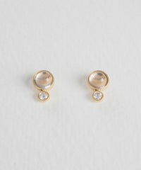 ナチュラルストーンとクリスタルのチタンポストピアス【MUK Dreamy stone】