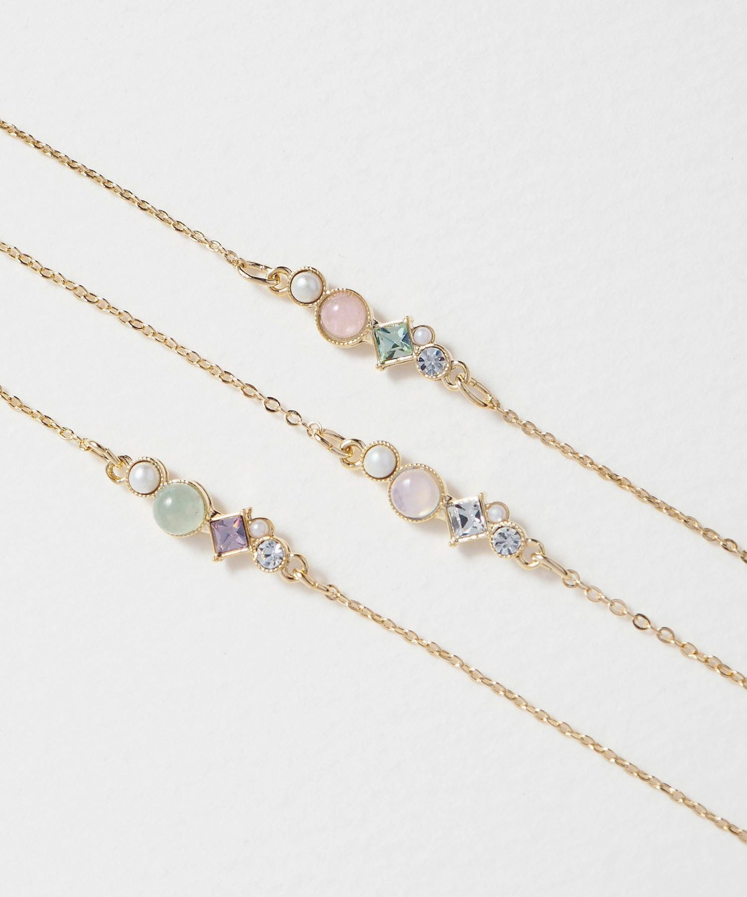 ナチュラルストーンとビジューのブレスレット【MUK Dreamy stone】