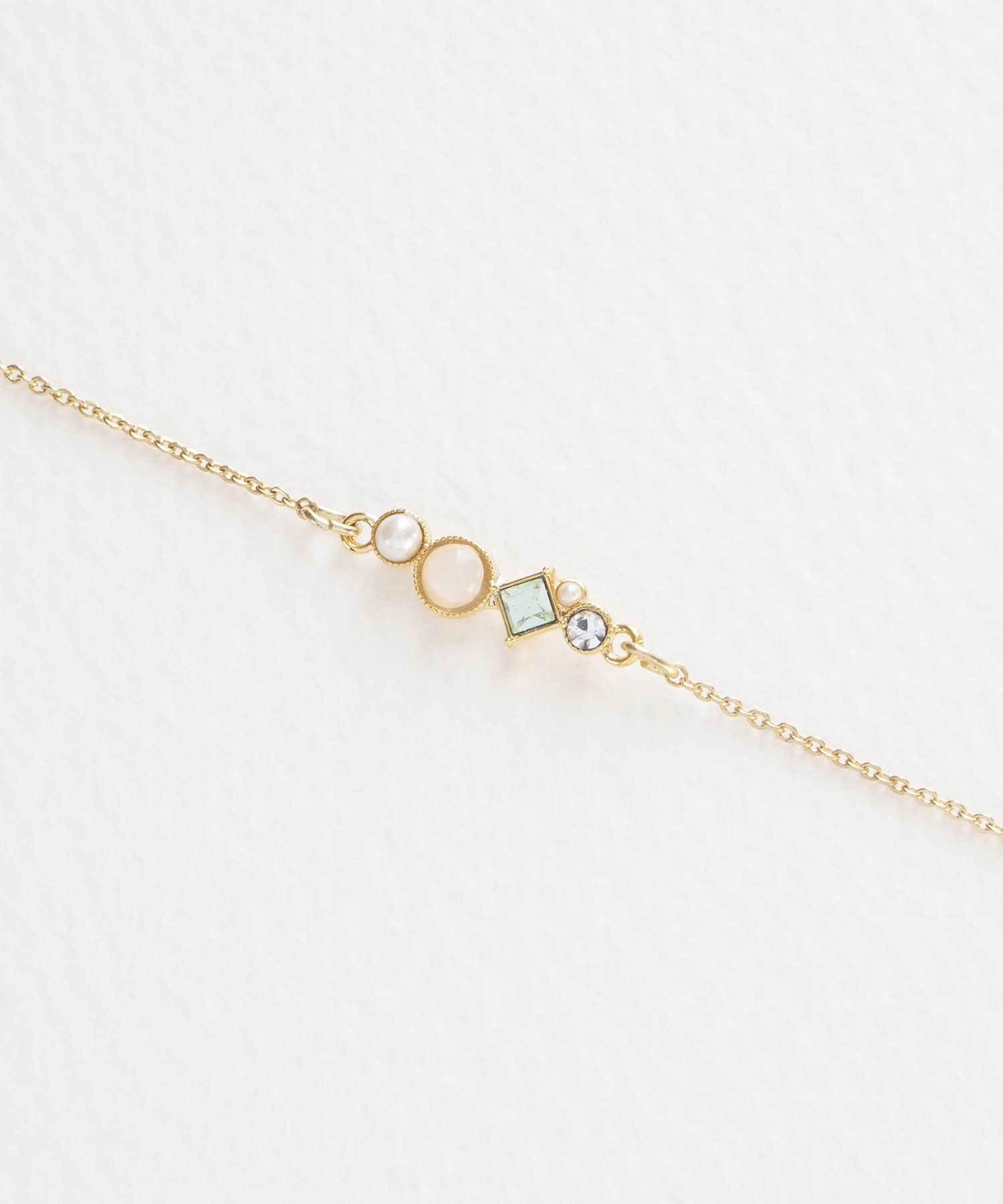 ナチュラルストーンとビジューのブレスレット【MUK Dreamy stone】