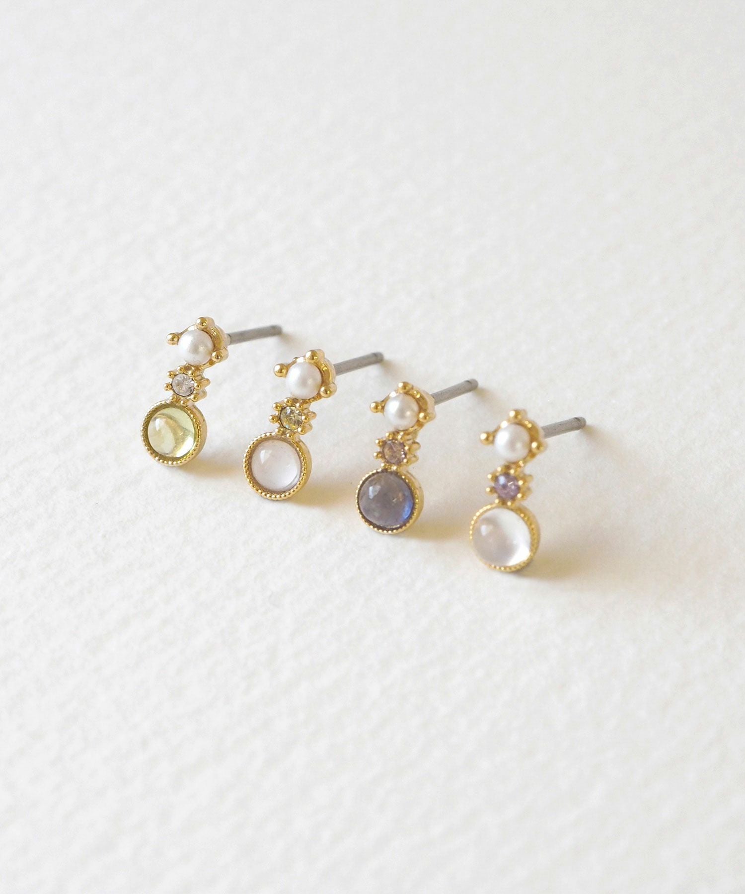 ナチュラルストーンクラシックチタンポストピアス【MUK Dreamy stone】