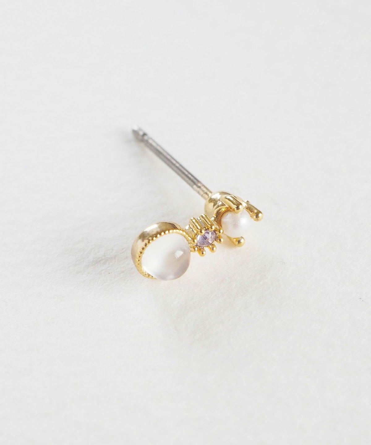 ナチュラルストーンクラシックチタンポストピアス【MUK Dreamy stone】