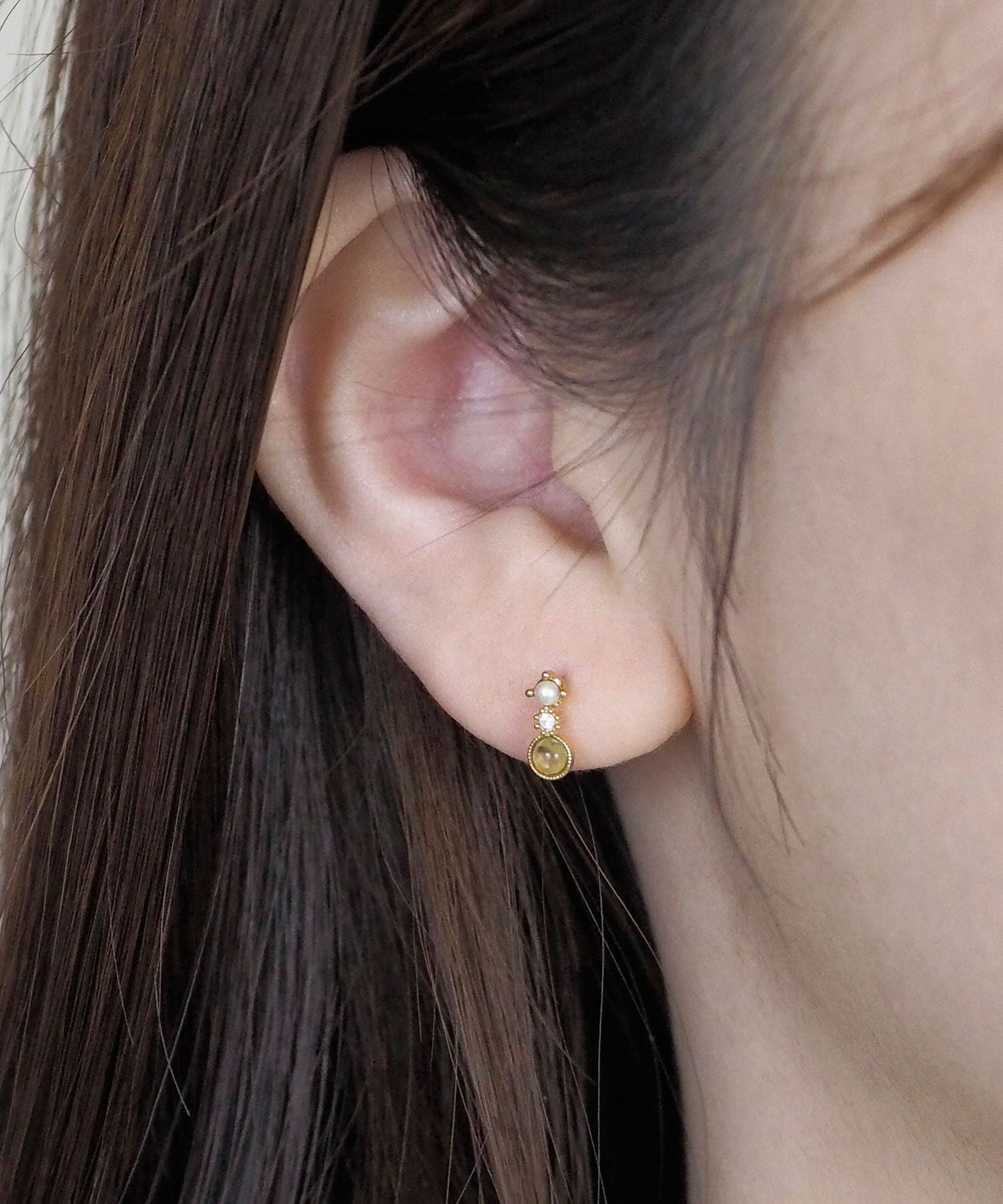 ナチュラルストーンクラシックチタンポストピアス【MUK Dreamy stone】