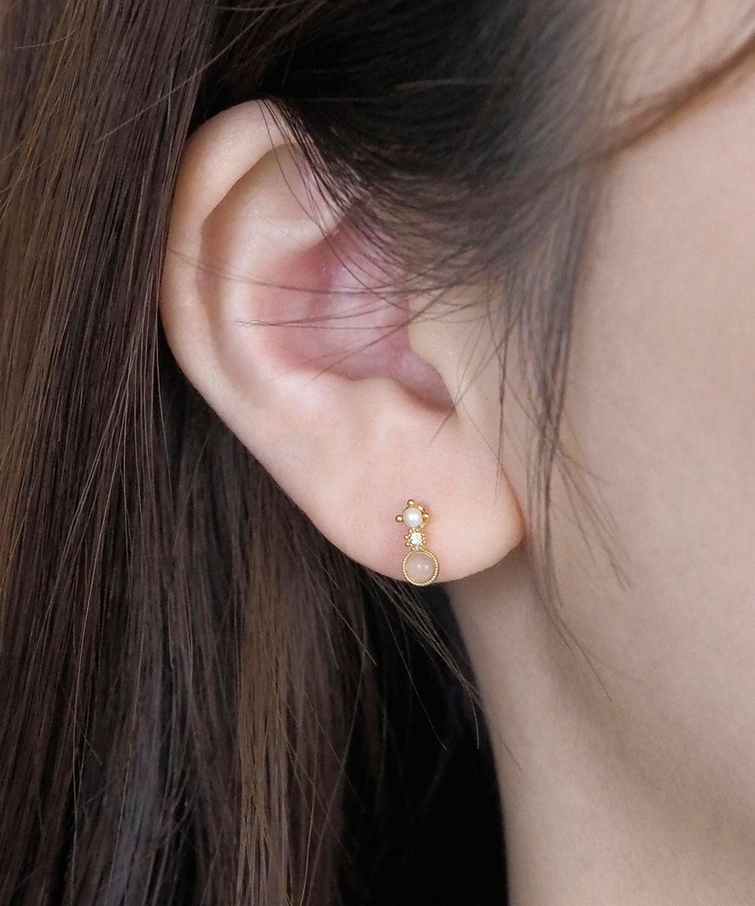 ナチュラルストーンクラシックチタンポストピアス【MUK Dreamy stone】