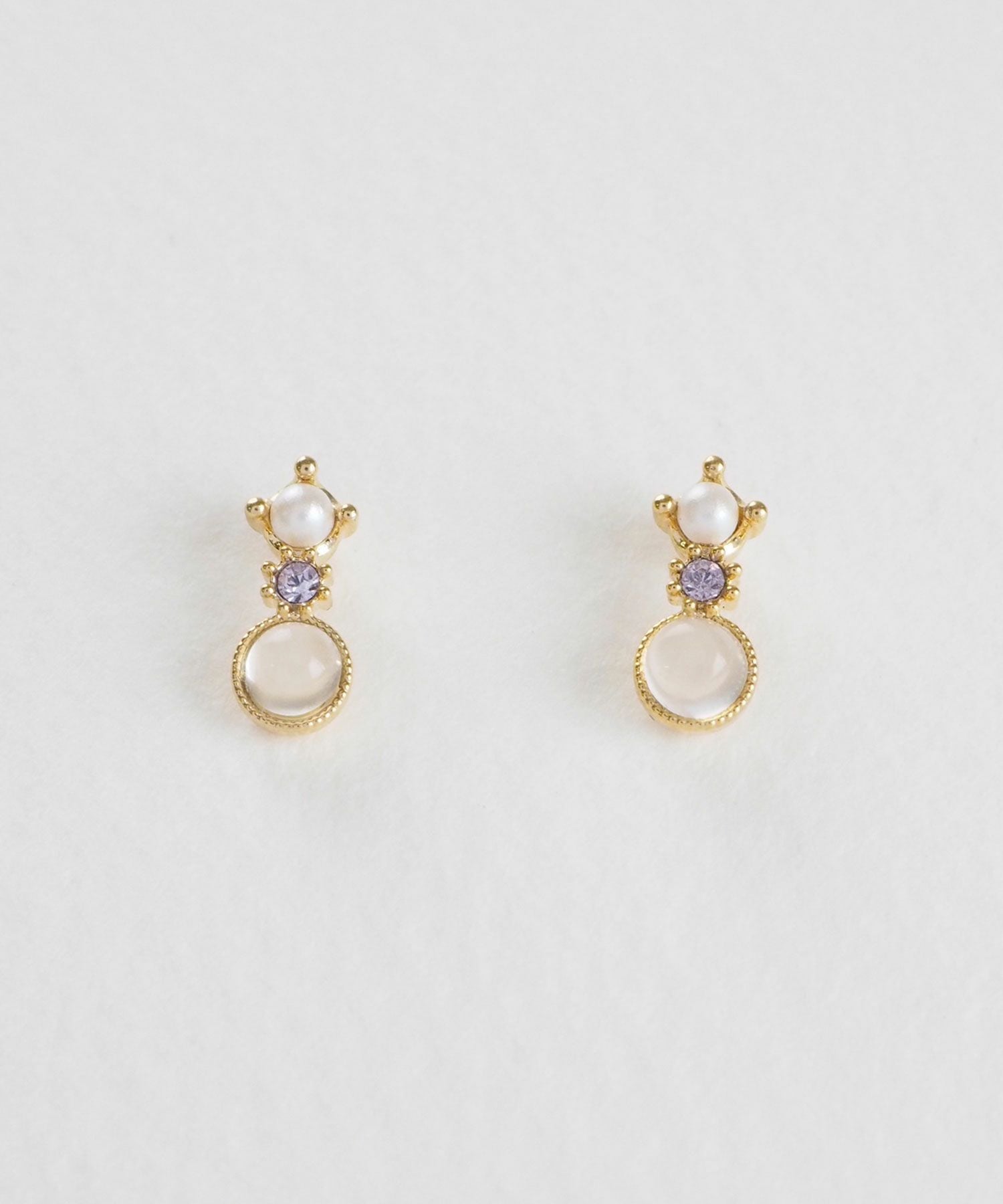 ナチュラルストーンクラシックチタンポストピアス【MUK Dreamy stone】