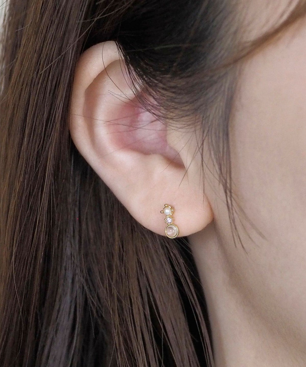 ナチュラルストーンクラシックチタンポストピアス【MUK Dreamy stone】