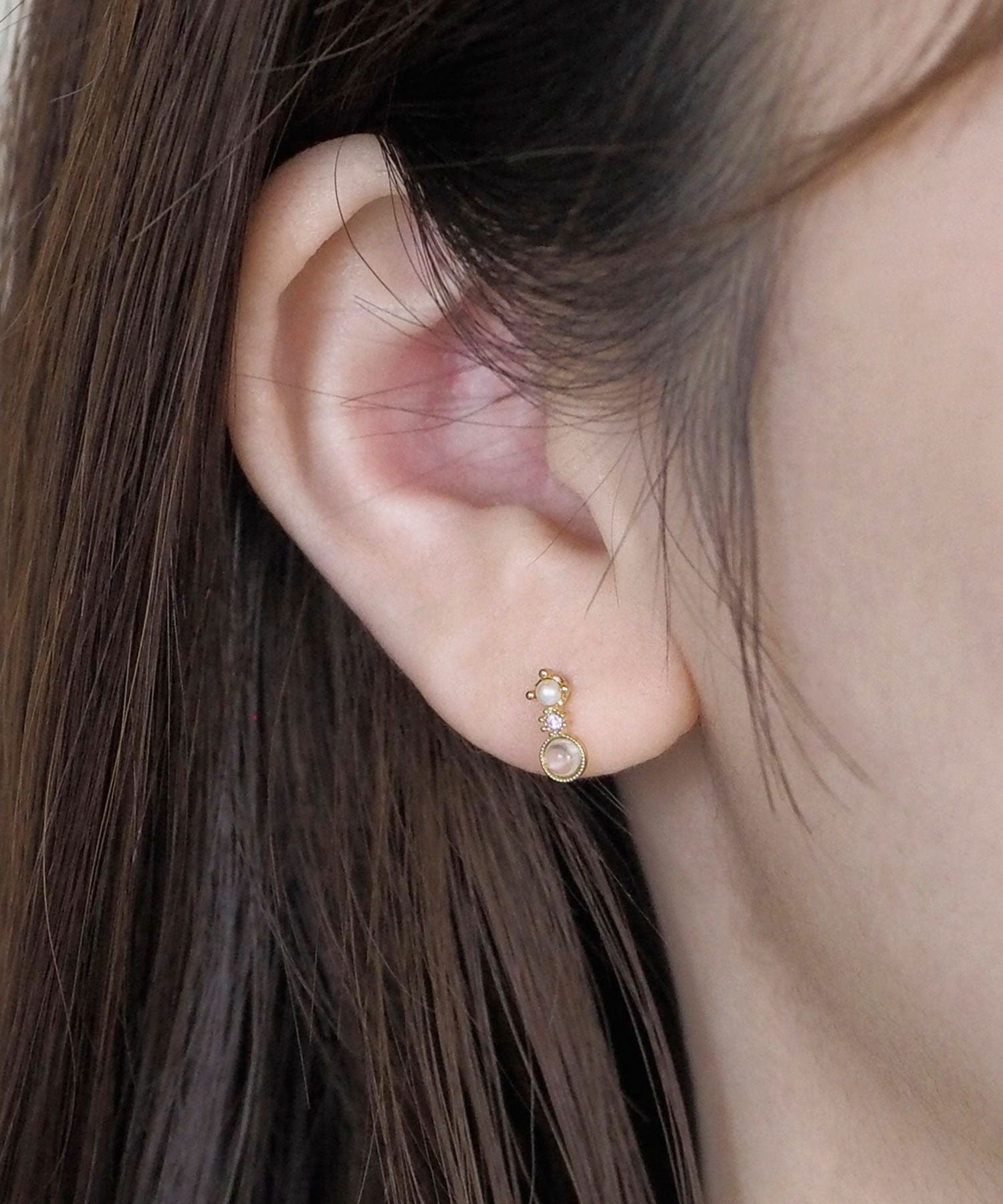 ナチュラルストーンクラシックチタンポストピアス【MUK Dreamy stone】