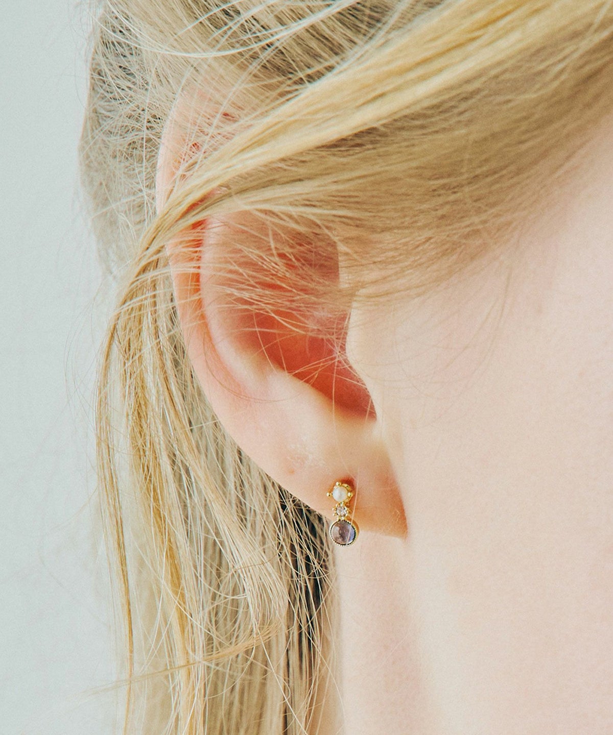 ナチュラルストーンクラシックチタンポストピアス【MUK Dreamy stone】