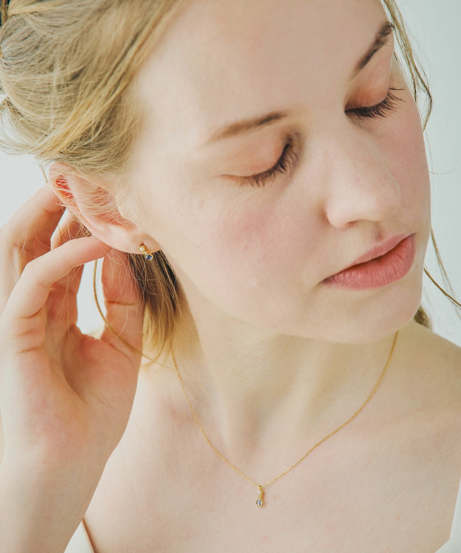 ナチュラルストーンクラシックチタンポストピアス【MUK Dreamy stone】