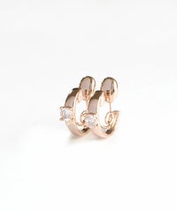 一粒石フープのループフィットイヤリング