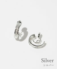 きらめきテクスチャフープのループフィットイヤリング