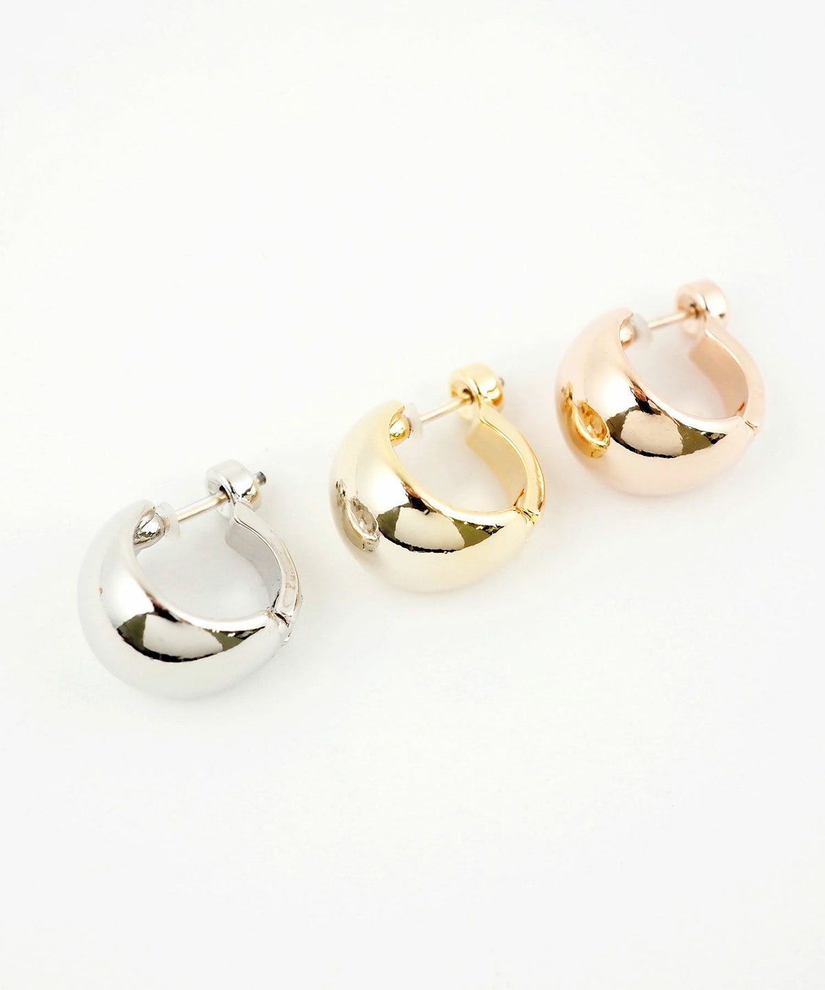 【web限定】ルミポリッシュドーム樹脂コーティングポストピアス【Lumirise】