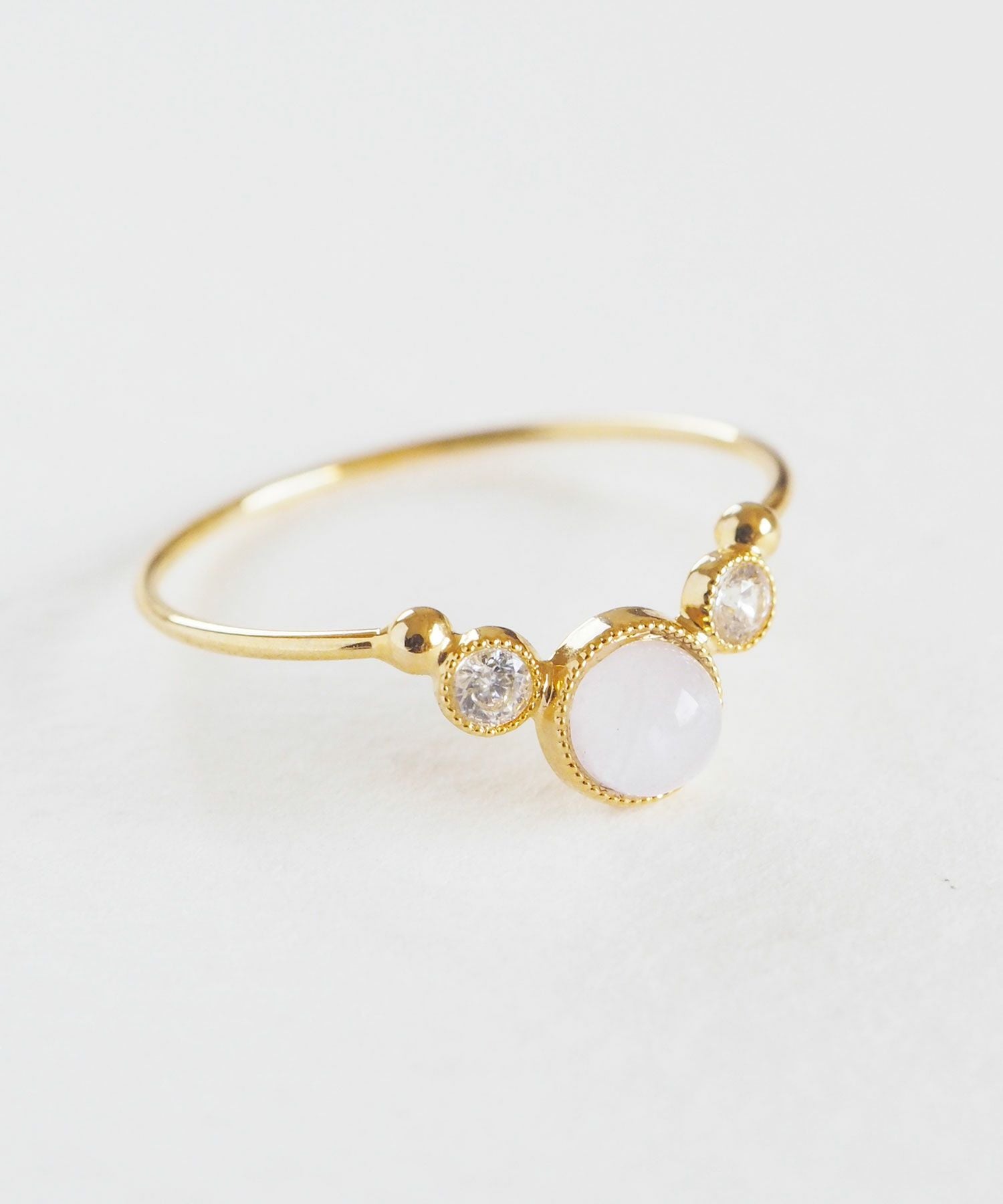 ナチュラルストーンとクリスタルのリング【MUK Dreamy stone】