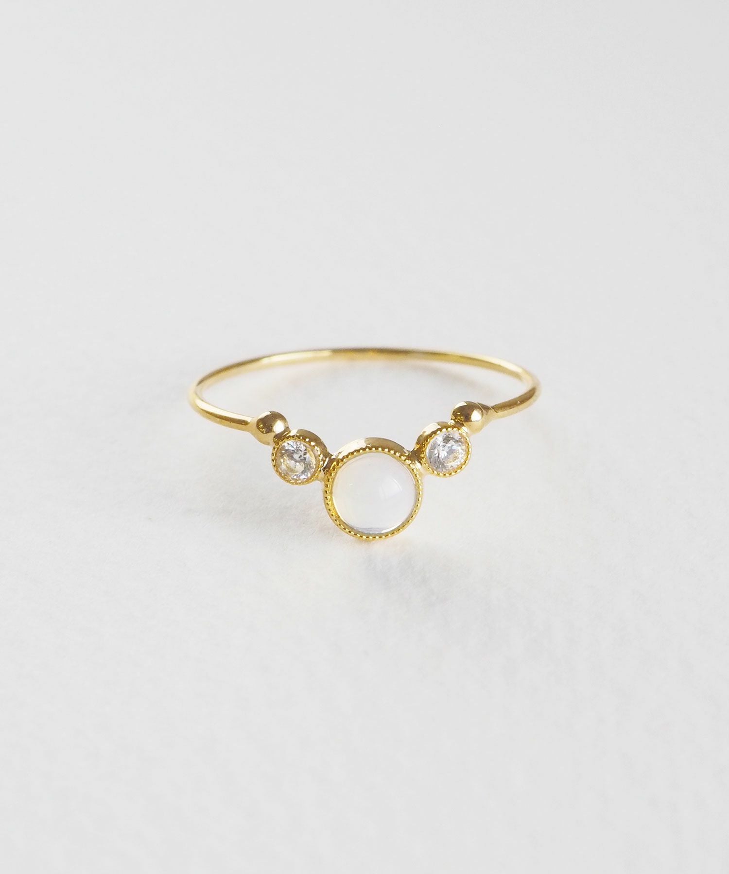 ナチュラルストーンとクリスタルのリング【MUK Dreamy stone】