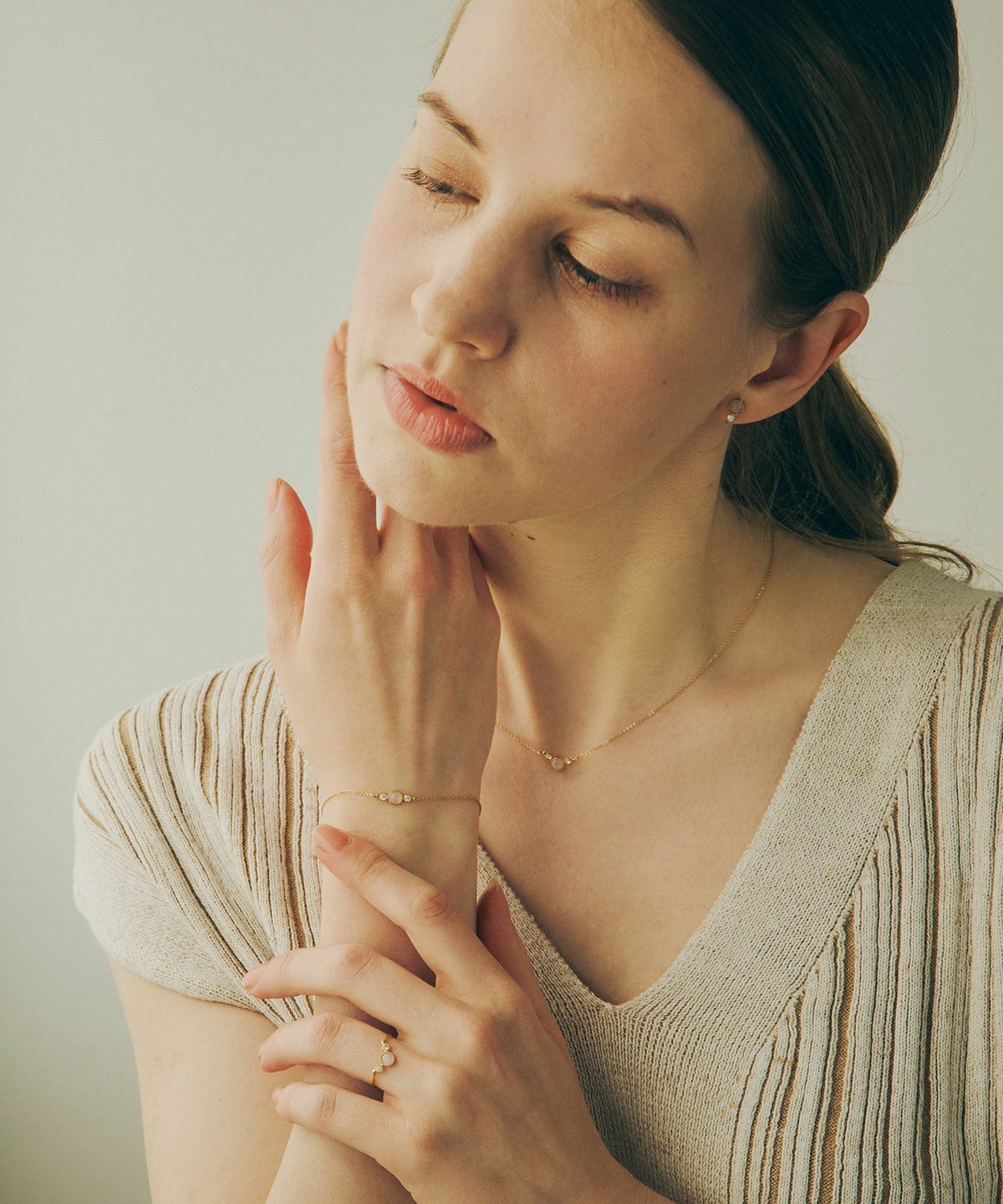 ナチュラルストーンとクリスタルのリング【MUK Dreamy stone】