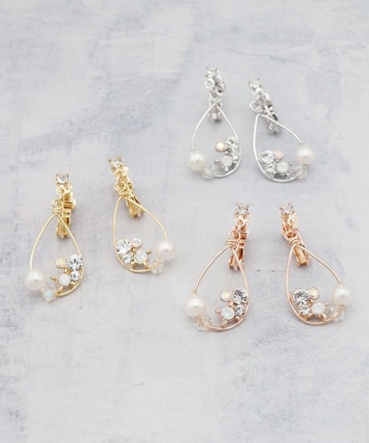 ドロップラインストーンIMFスプリングイヤリング