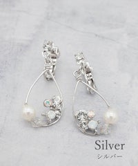 ドロップラインストーンIMFスプリングイヤリング