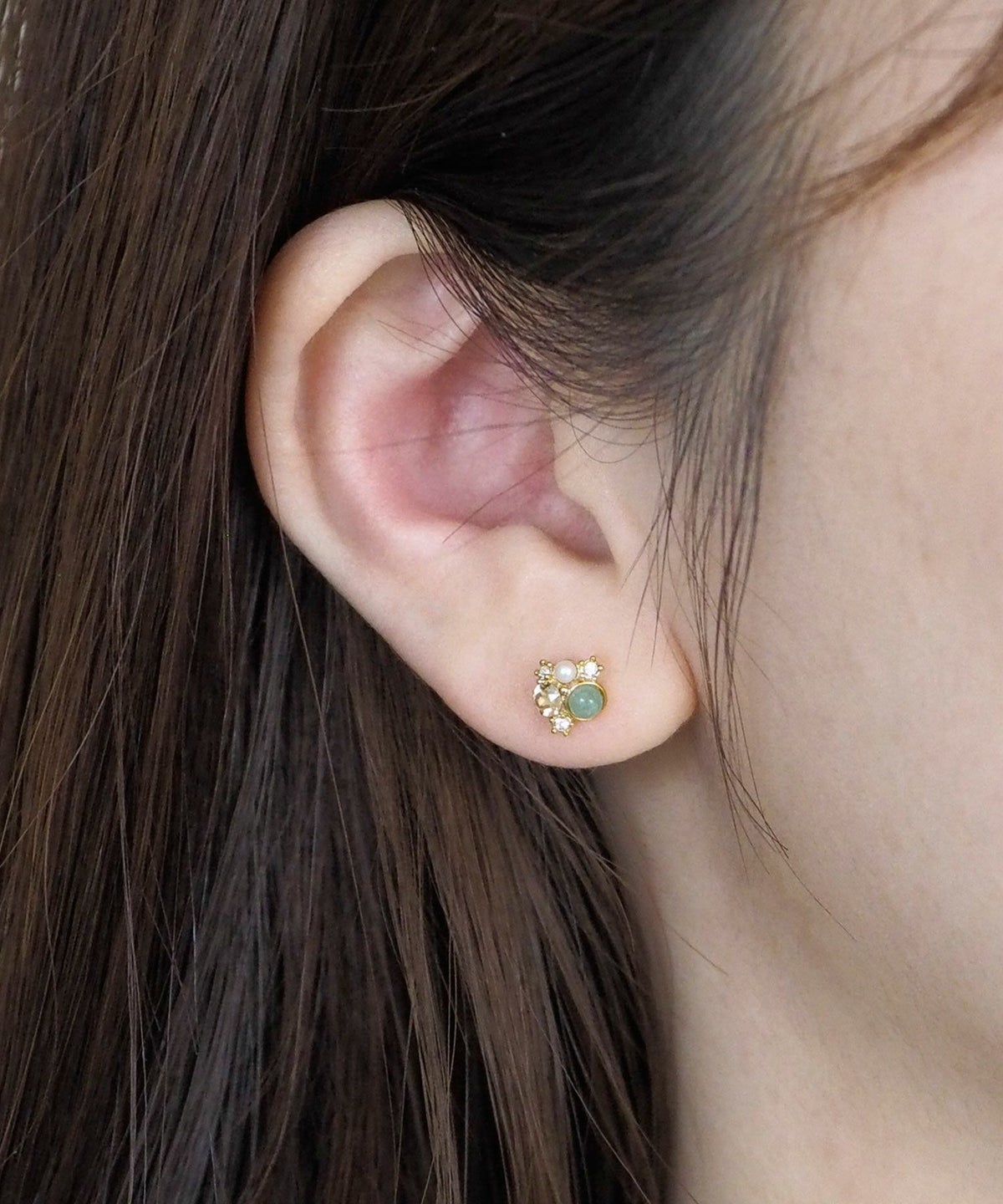 ナチュラルストーンプチビジューピアス【MUK Dreamy stone】