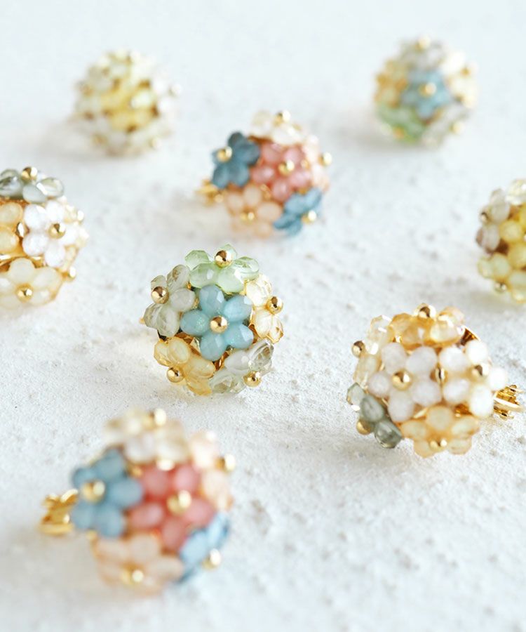 フラワーボールIMFスプリングイヤリング