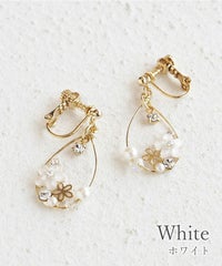 ドロップラインフラワーIMFスプリングイヤリング