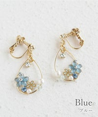 ドロップラインフラワーIMFスプリングイヤリング