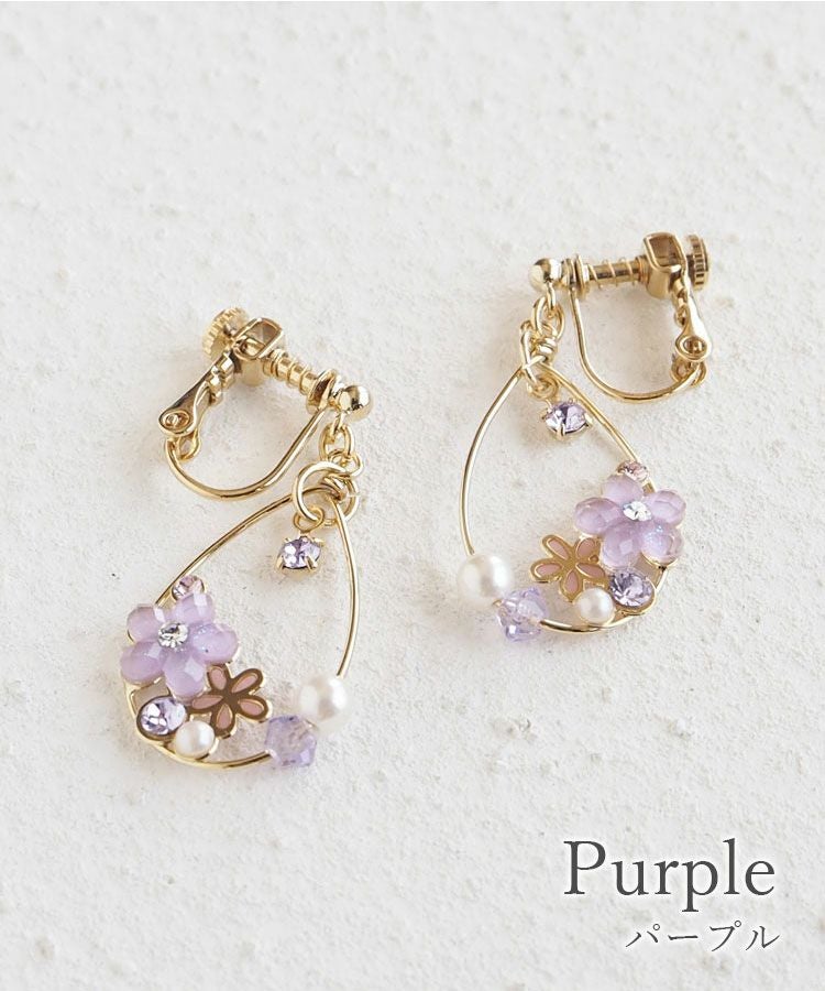 ドロップラインフラワーIMFスプリングイヤリング