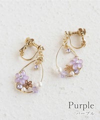 ドロップラインフラワーIMFスプリングイヤリング