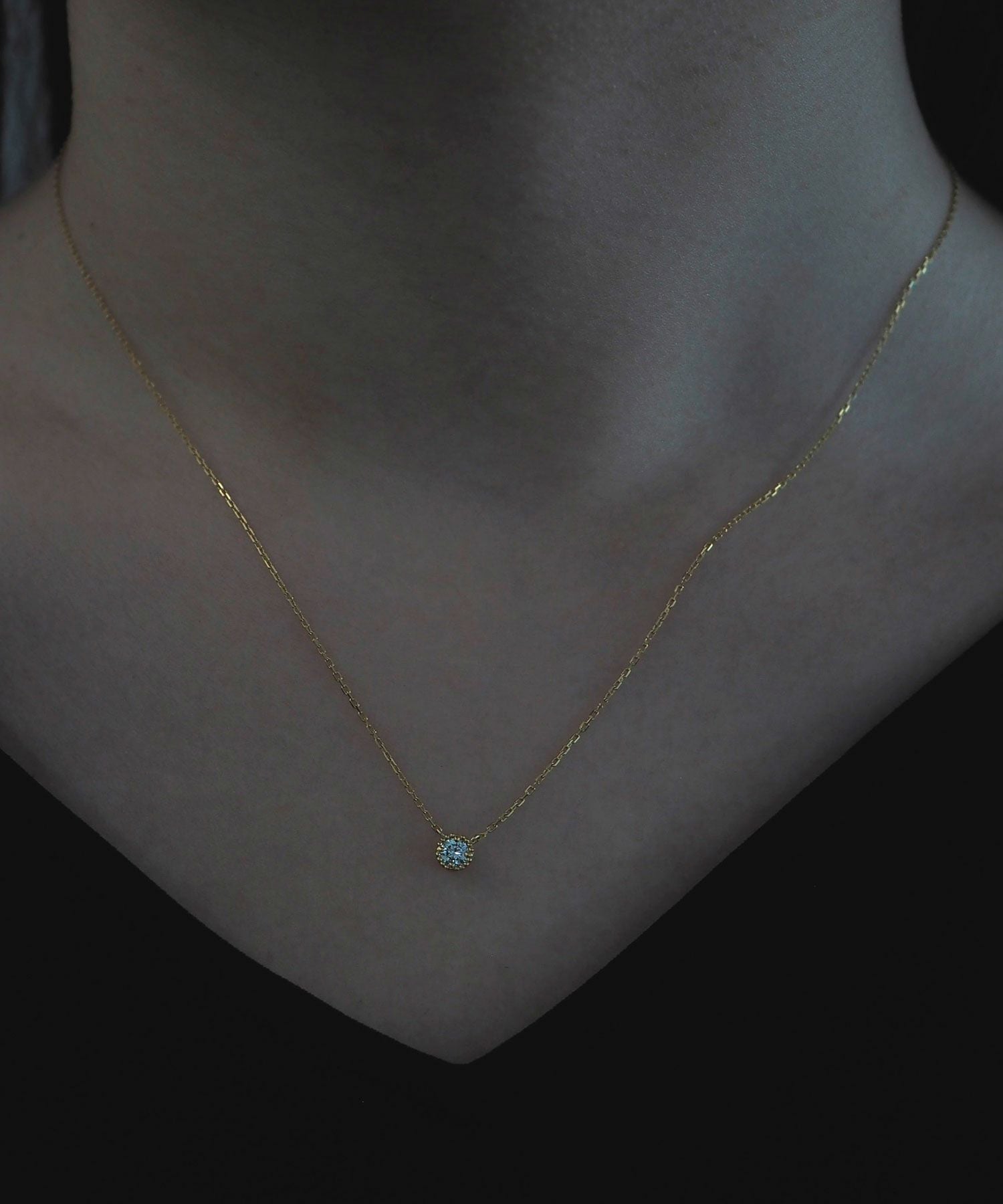 SV925]ミルグレインラボダイヤモンドペンダント【LAB DIAMOND