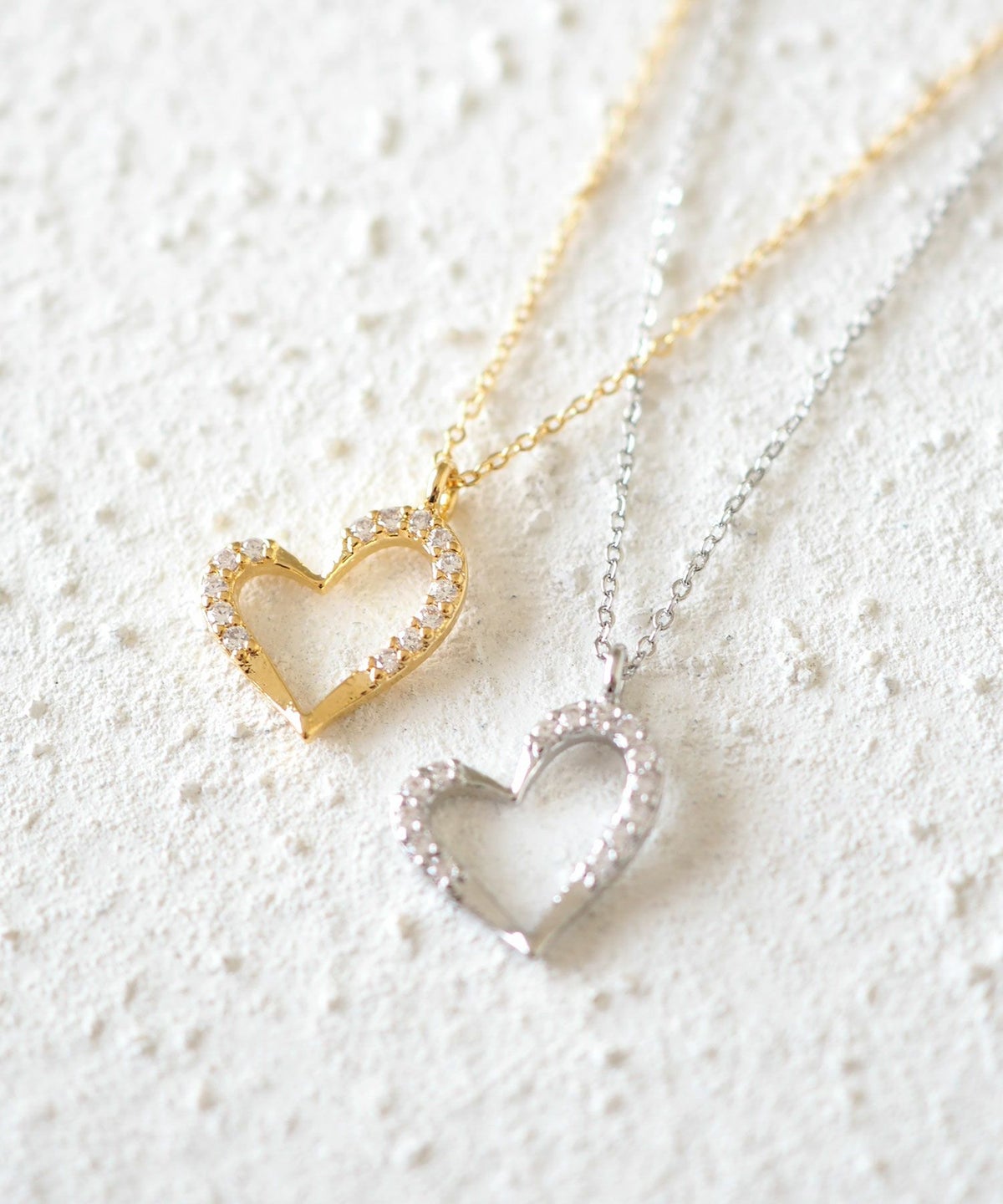 オープンハートキュービックジルコニアプチペンダント【MUK】