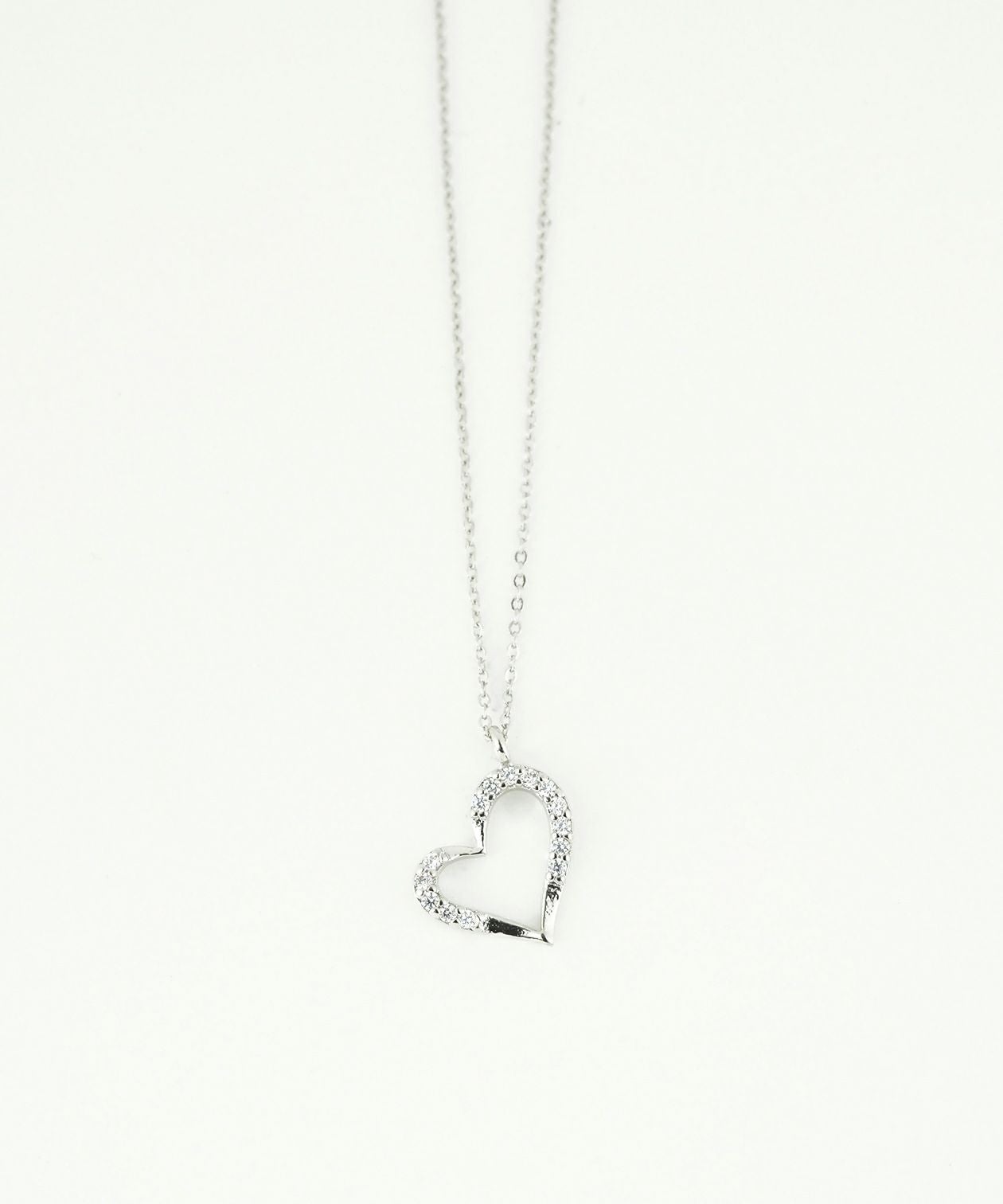 オープンハートキュービックジルコニアプチペンダント【MUK】