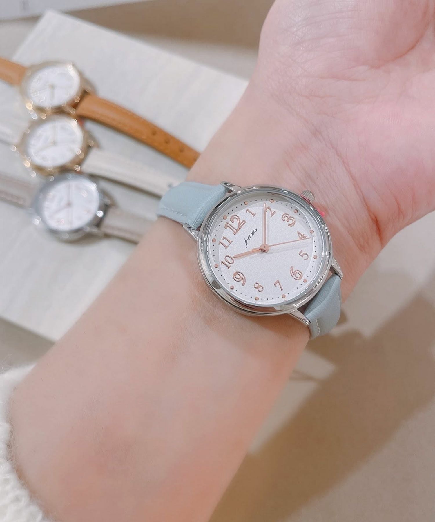 【10気圧防水/金属アレルギー対応】 ラテカラーレディースウォッチ