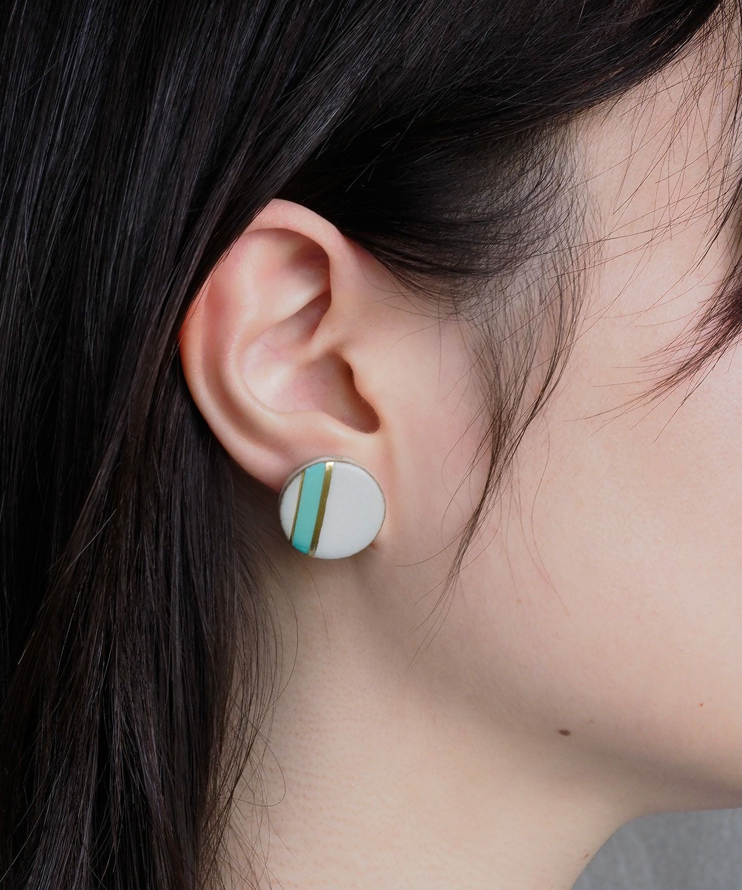 美濃焼クラシックラインパステルチタンポストピアス【MIKELO】