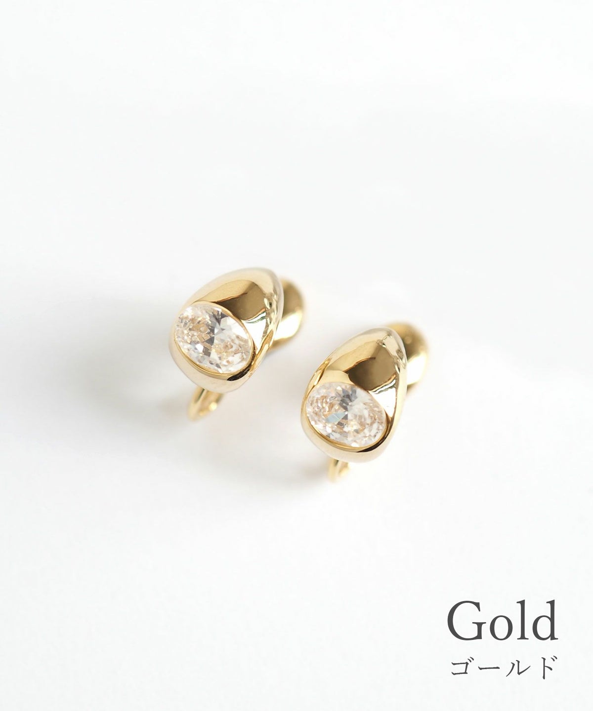 メタルストーンループフィットイヤリング